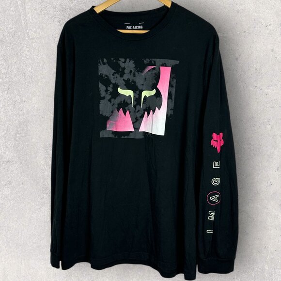 Fox Racing Long Sleeve Graphic T-Shirt Mens Size XL Black Pink Detonate Premshir - Picture 12 of 15
